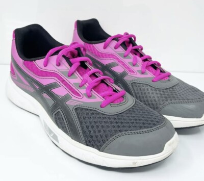 Asics Womens Stormer Gray /pink Running Shoes Sneakers Sz. 8 Comfort  Activewear