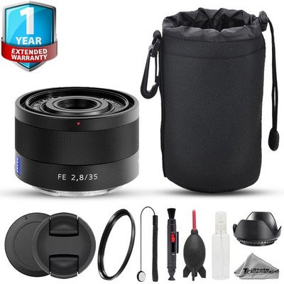 Sony Sonnar T* FE 35mm f/2.8 ZA Lens - 8pc Starter Kit + 1 Yr