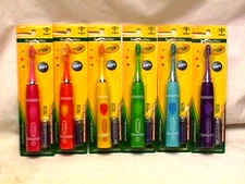 Lot 6 Different Colors BRUSH BUDDIES - CRAYOLA CRAYON Sonic Tooth Brush NIB gift