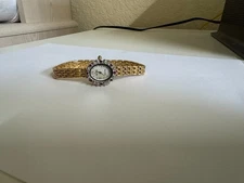 NOS Dufonte by   Lucien Piccard Petite  8 genuine   Ruby  bezel watch