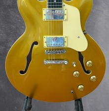 US Warehouse Semi-Hollow Body Gold Electric Guitar Rosewood Fingerboaard