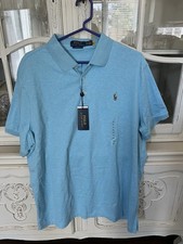 NEW Polo Ralph Lauren Classic Fit Short Sleeve Shirt Heather Blue 110 Size XL