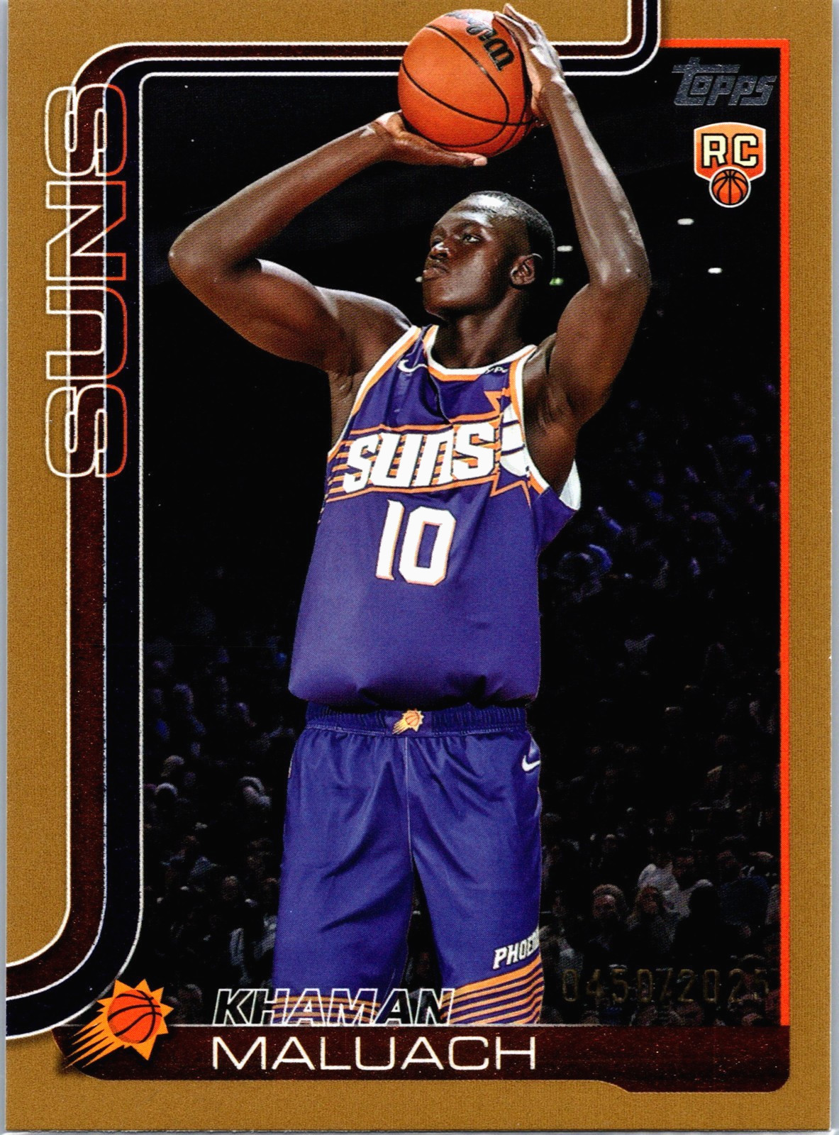 2025-26 Topps Khaman Maluach Rookie Gold #/2025 Phoenix Suns RC #210 Flagship
