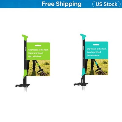 Easy-Eject Weed Puller 40'' Long Handle 4-Claw Stand Up No Bending Gardening