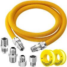 72 Flexible Gas Line Kit for Dryer Stove Range Stainless Steel Connector 5/8 OD