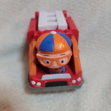 2019 Kideo Jazwares Moonbuy Blippi Toy Firetruck w/Ladder Moving Vehicle Red 3"