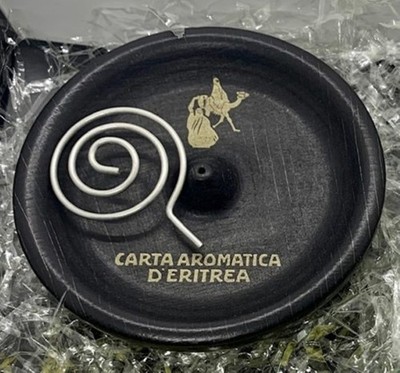 ERITREA AROMAPAPIER RÄUCHERTELLER BRENNER HANDBEMALT