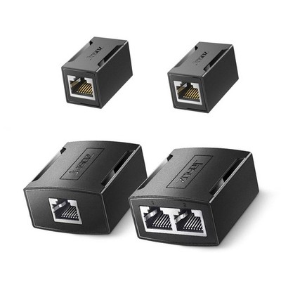 Ethernet Splitter 1 to 2, RJ45 Coupler, 1000Mbps, Cat 5, 5e, 6, 7, 8, Network