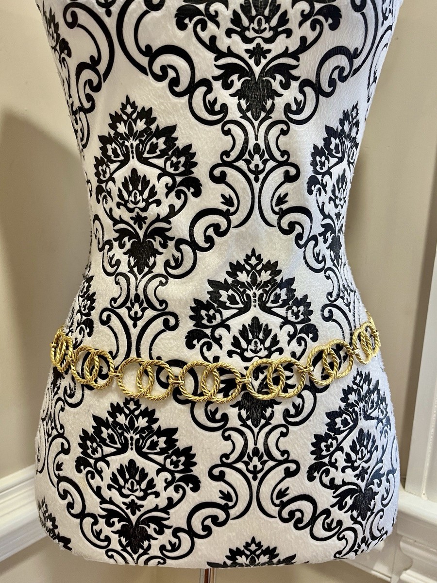 Y2K Gold Tone Rope Double Loop Equestrian Statement Chain  display picture 3