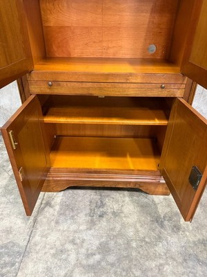 Vintage Grange French Cherry Armoire Cabinet w/ Drawer & Double