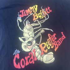 Jimmy Buffett And The Coral Reefer Band Lobster Playing Guitar Shirt Medium New