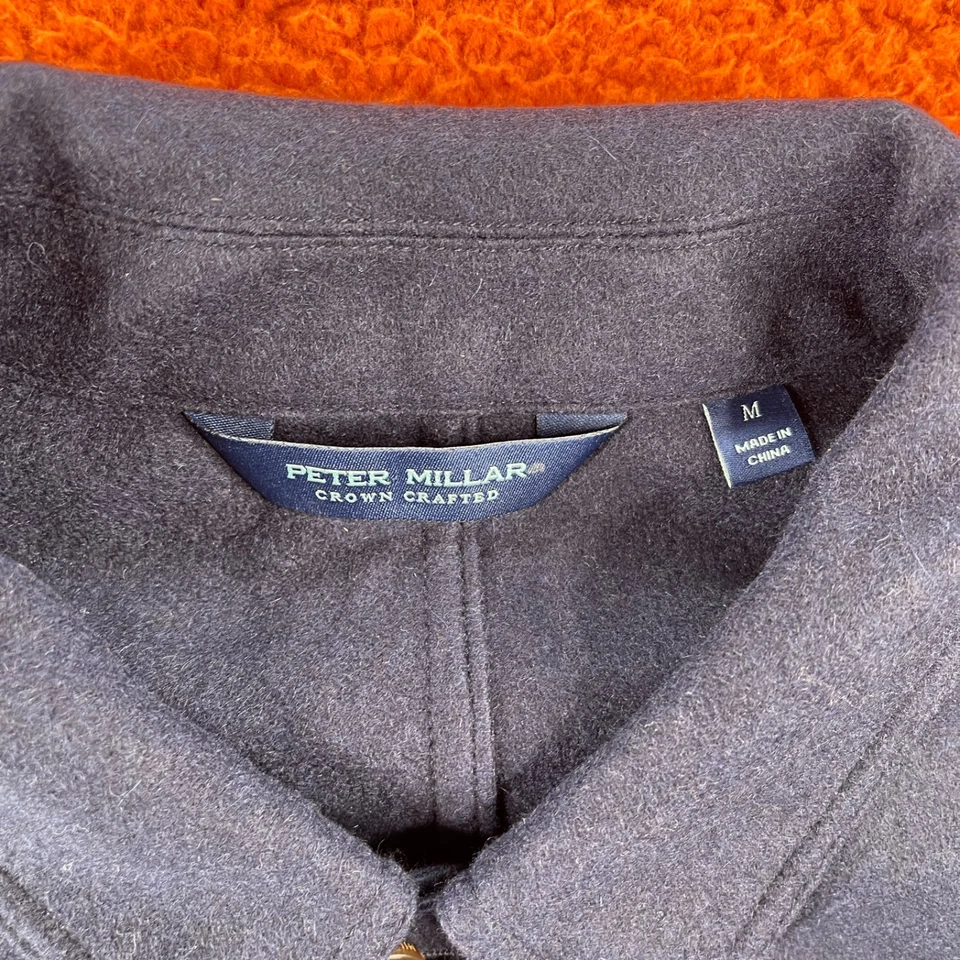 PETER MILLAR Mens MEDIUM Artisan Crafted 100% Cashmere Chore Coat Navy $1295 - Image 4 of 4