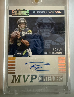 2019 Panini MVP Contenders Russell Wilson #MVP-RW Autograph 3/10- Seahawks
