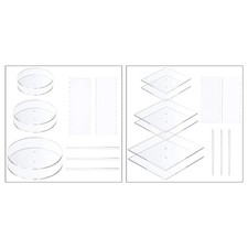 11pcs Acrylic Cake Disk Set Circle Base Boards Pillar Comb Scraper Dowel Rod