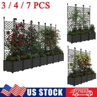 63" H Planter Box Raised Garden Bed w/ Trellis Planter Box Patio Privacy Screen