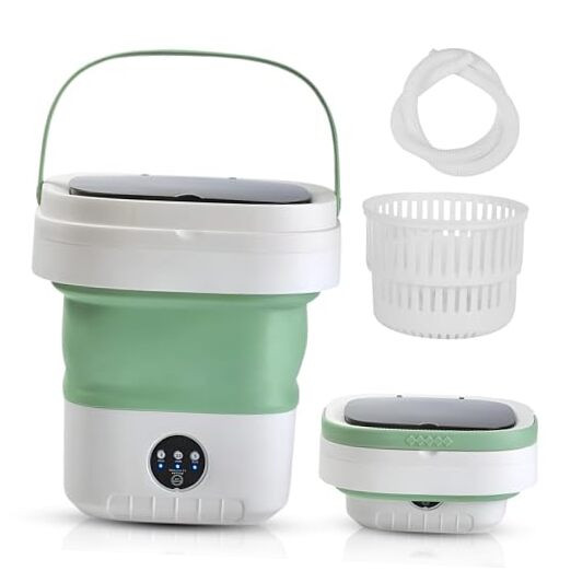 Portable Washing Machine,12L Mini Washer with Foldable Design, Has 3 smart