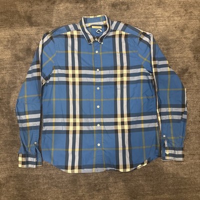 Burberry Brit Shirt Men's XL Nova Check Exploded Premium Designer Button Up Rare