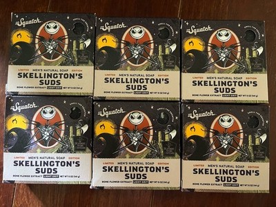 6X Dr. Squatch Limited Ed Bar Soap Skellington's Suds Nightmare Before Christmas