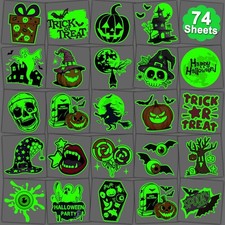 74 Glow in the Dark Halloween Temporary Tattoos