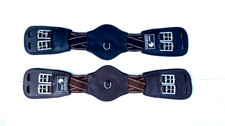 PADDED COMFORT LEATHER ELASTIC SHORT GIRTH FOR DRESSAGE EVENT GIRTH BLACK BROWN