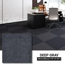1-100PCS Carpet Tiles Commercial Retail Office Flooring Self Adhesive 12x12 in