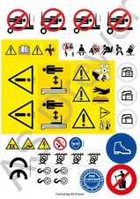 Test UVV Naklejki bezpieczeństwa Wózki widłowe do wózków widłowych FEM 4.004 FFZ DGUV-V 68