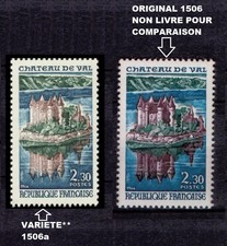VARIETE 1506a**  CHATEAU ET RELIEF DU CHATEAU BLANCS ANNEE 1966 RARE LUXE
