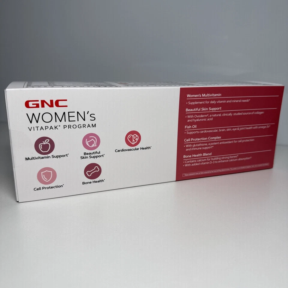 GNC Mujer 40+ Vitapak, Multivitamínico, Estrés y Soporte Óseo, Soporte para la Piel, 5 pulgadas Foto 3 de 4