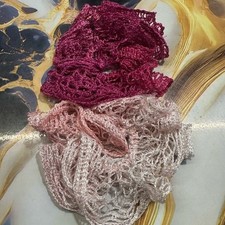 NEW hand made crocheted hair tie scrunchies pinks set of 2