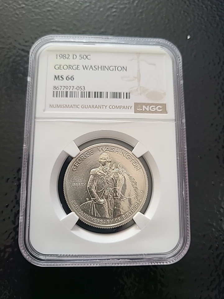 1982-D George Washington NGC MS66 Commemorative Half Dollar Silver Coin - Image 3 of 4