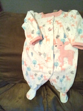 Child of Mine girls plush reindeer footed sleeper 0-3M snap closure
