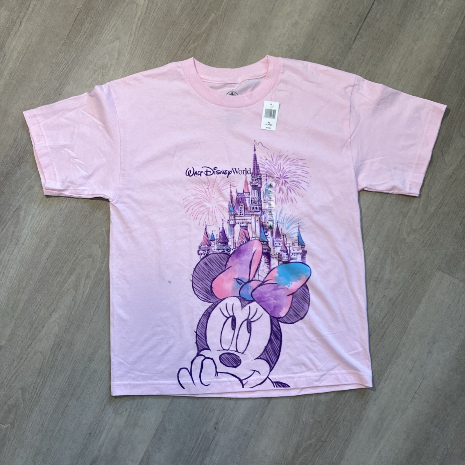 Walt Disney World Minnie Mouse Castle Pink T-shirt / Size Youth XL  / NWT