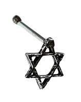 Davidstern Nasenstecker Mogen Davidschild 22G (0,6Mm) 925 Silber Kugelende