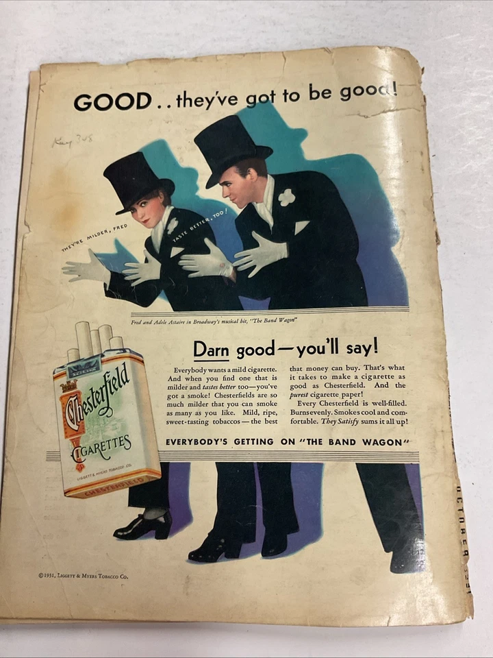 Vintage October 1931 POPULAR SCIENCE Magazine Cover Only Motorcycle Advertising - Image 2 of 2