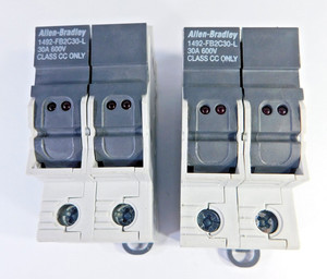 Lot of 2 Each Allen Bradley 1492-FB2C30-L 30A 600V Fuse Holders DIN Rail Mount
