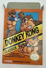 Donkey Kong Classics (NES, 1988) CIB W/ Box Game Manual Foam Protector TESTED