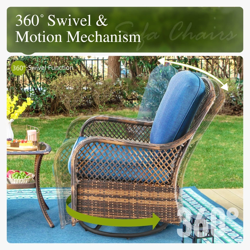 Muebles de exterior muebles de ratán mimbre muebles de patio patio patio juego de conversación Foto 3 de 4