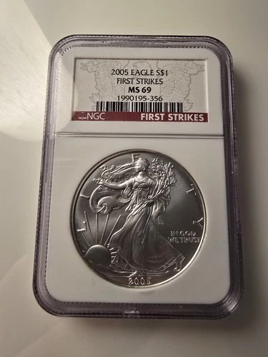 2005 American Silver Eagle U.S. Mint NGC MS69 First Strikes 1 oz .999 Silver