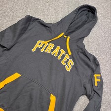 Majestic Pittsburgh Pirates Hoodie Mens XL Black Yellow Cooperstown Collection