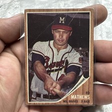 1962 Topps - Eddie Mathews HOF #30 - Milwaukee Braves Wrinkle 