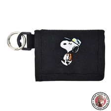 NEW RE-PET Snoopy Bi-fold Coin Case Black SPZ-3761
