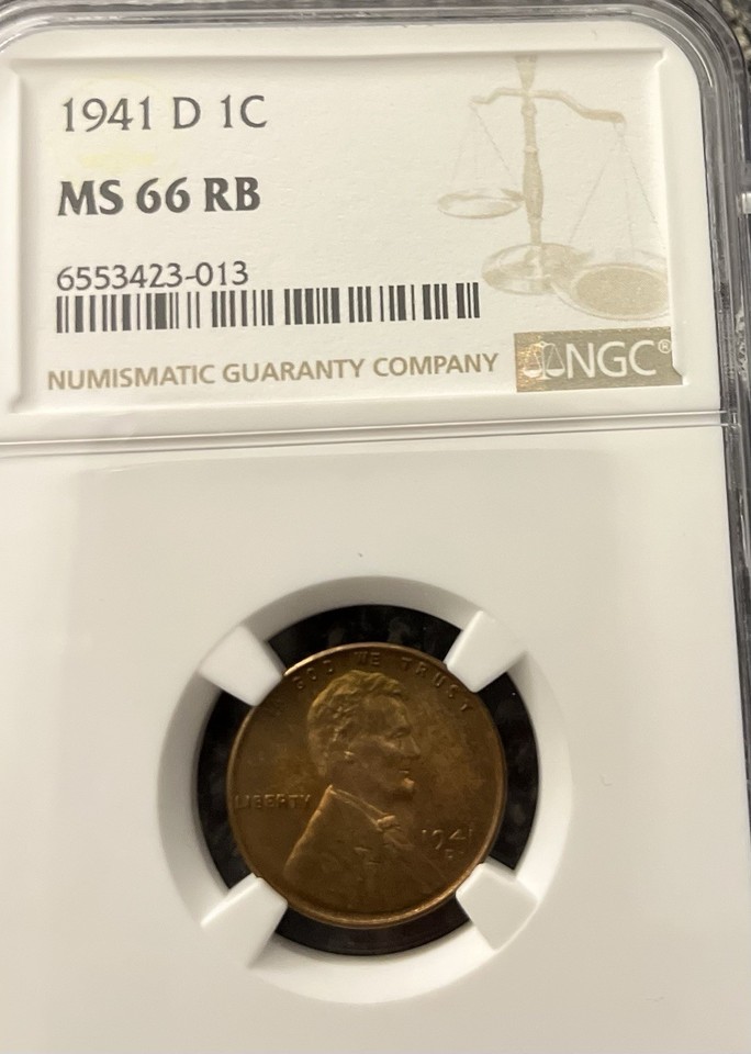 1941-D Lincoln Wheat Penny NGC MS-66 RB | eBay