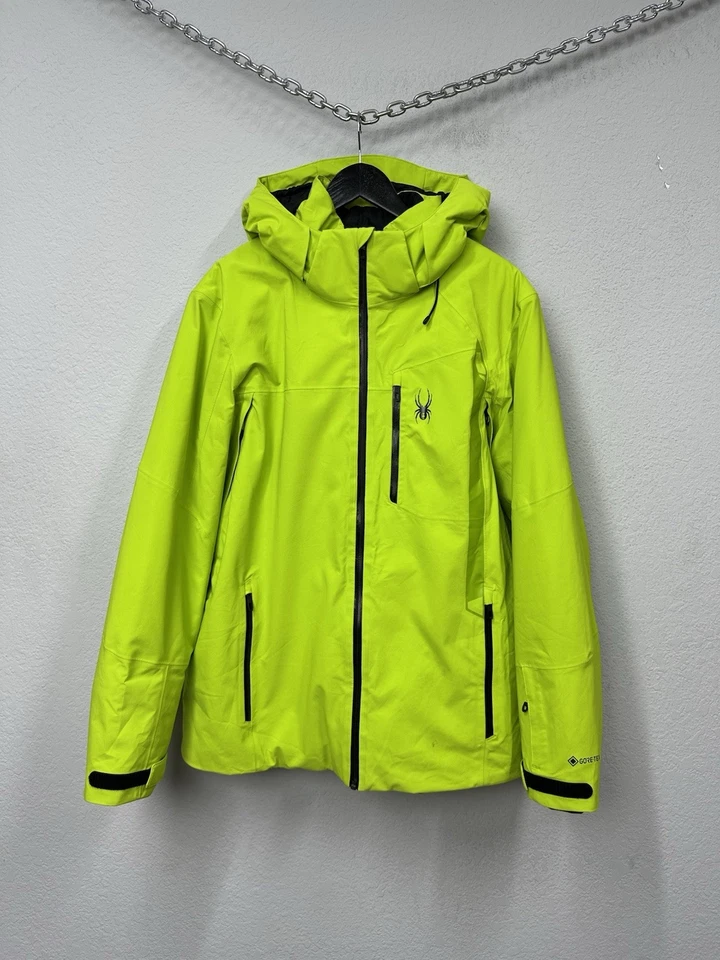 Spyder Men’s Gore-Tex Ski Jacket Hooded Primaloft Insulated Light Green Size XL - Image 2 of 4
