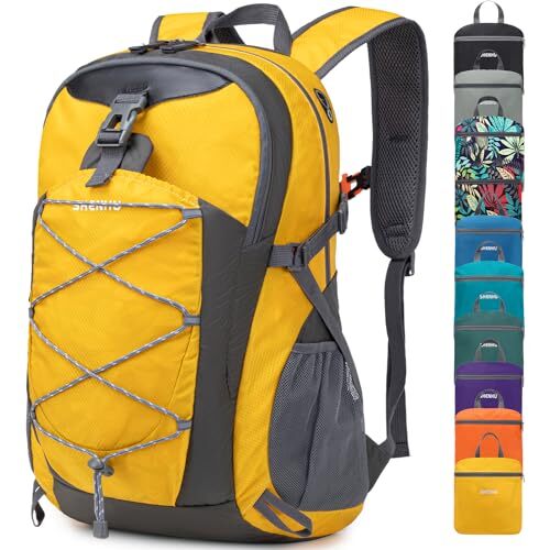 40L Lightweight Waterproof Hiking Backpack Daypack Travel 0.9lb A8 Yellow-image