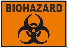 Biohazard Sticker Toxic Chemical D238 YOU CHOOSE SIZE