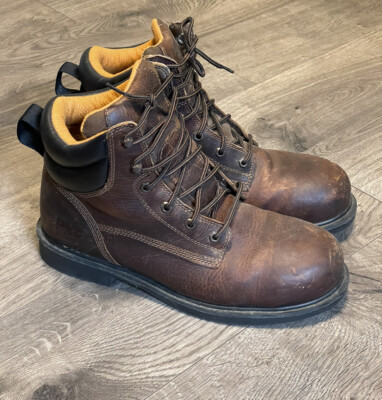 Timberland Pro Series Mens 9.5 W Work Boots ASTM F2413-05 Brown Leather Lace Up