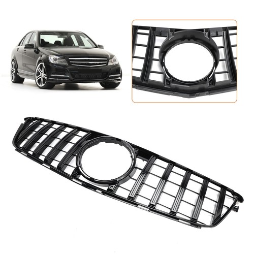 GT Style Front Bumper Grille Grill Fit Benz C-Class W204 C300 C350 2008-2014 ` - Picture 6 of 15