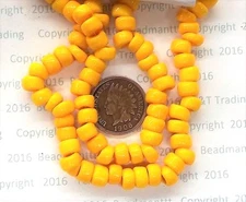 Antique Venetian Mini Crow Trade Beads Maize 100 Pc   V 243