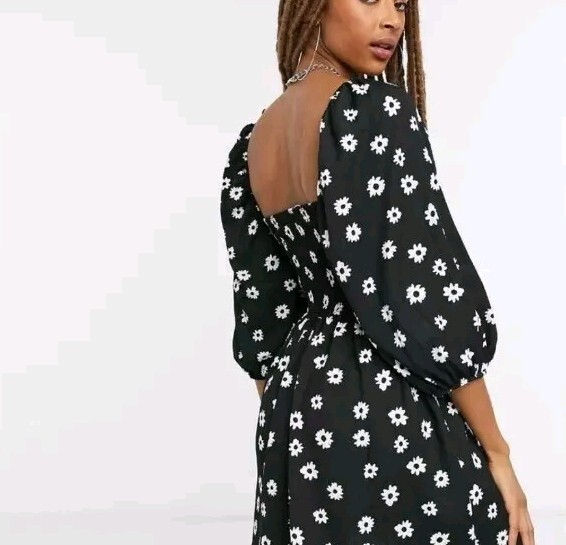 bershka black floral dress Halter Bandage Bodycon Mini Dress Black / S