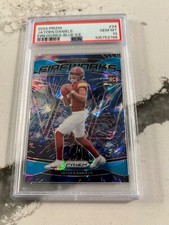 2024 Prizm Jayden Daniels Blue Cracked Ice /99 Fireworks PSA 10